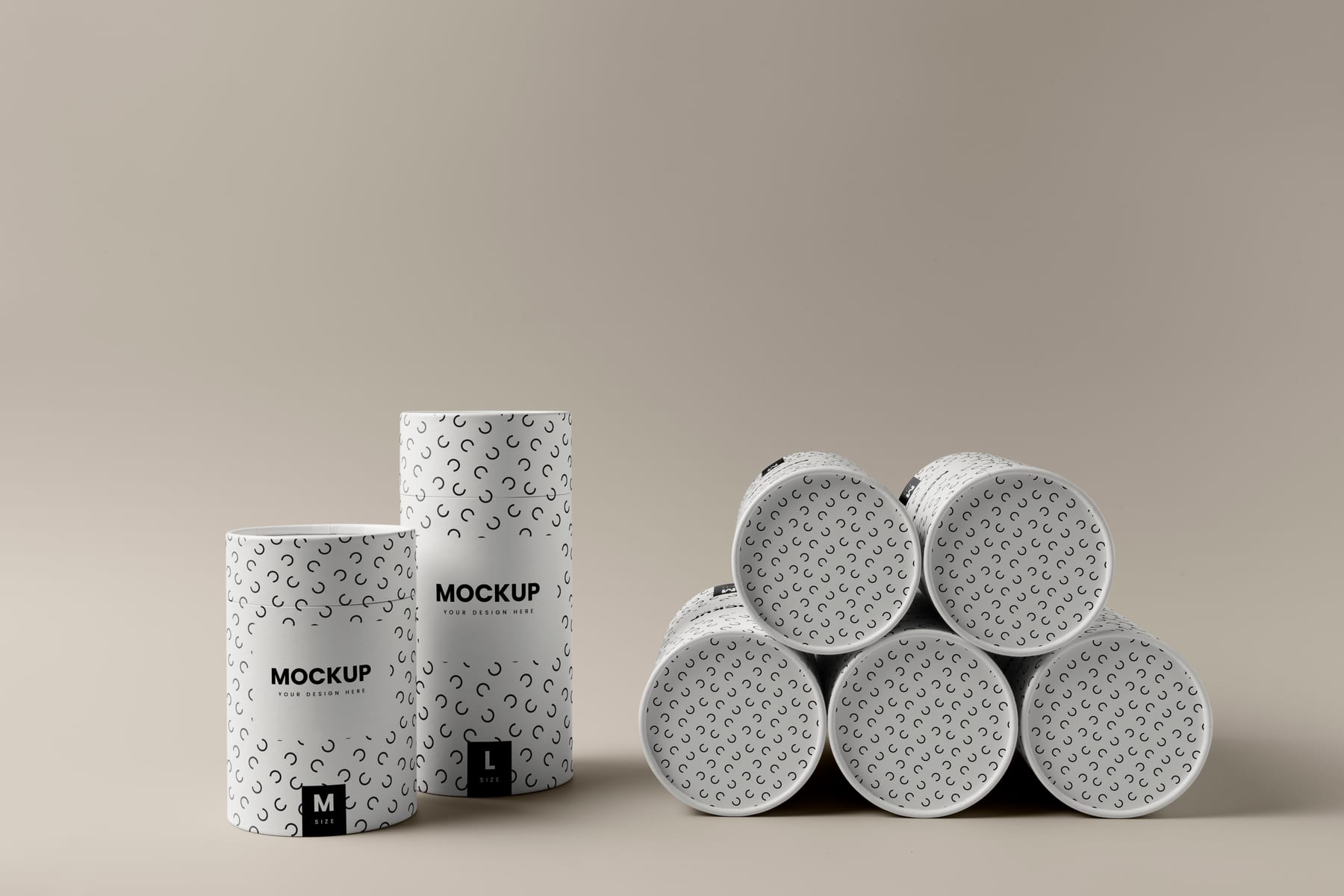 Custom paper tube packaging mockups